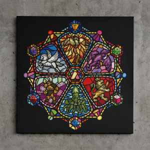 Canvas 30x30 Folk, Flower and Art! 